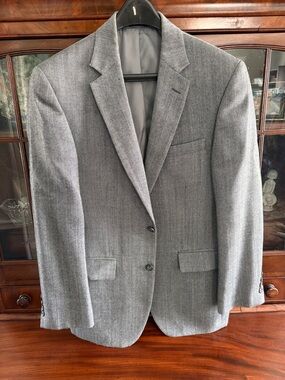 Saddlebred Gray/Black Two-Button Men's Sport Coat